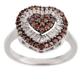 AffinityDiamond 1/2 ct tw Red & White Heart Ring, Sterling —