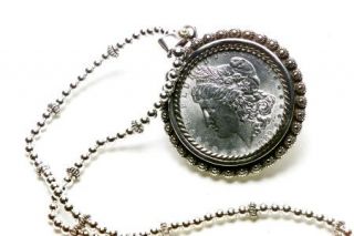 Morgan Dollar Sterling Silver Santa Fe Necklace —