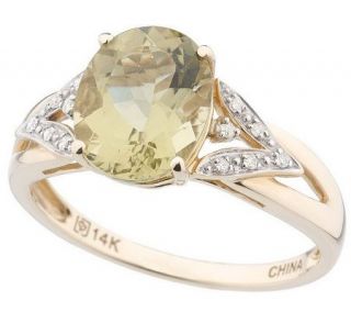00 ct Green Beryl Ring w/ Diamond Accents 14K Gold —