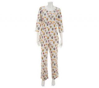 SleepIn by BedHead PJs Faberge Egg 2 Piece Placket Lounge Set