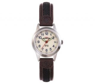 Timex Ladies Expedition Watch with Brown Leather Mesh Strap — 