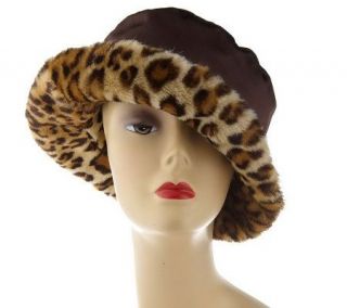 Dennis Basso Water Resistant Satin Hat with Faux Fur Lining — 