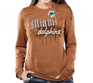 NFL Miami Dolphins Womens Long Sleeve TriblendT Shirt —
