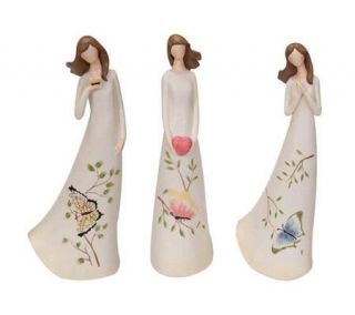 Set of 3 Large Butterfly Angels by Valerie —