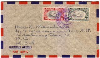 Costa Rica Cover to USA Hospital Medicine Stamps 1947