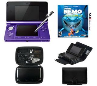 Nintendo 3DS Midnight Purple with Finding Nemo&Case —