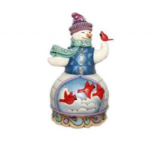 Jim Shore Heartwood Creek Snowman with Cardinals Figurine —