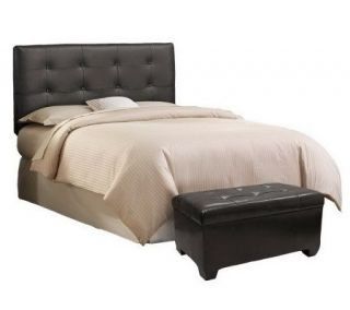 Home Reflections Bonded Leather King Headboard& Bench —