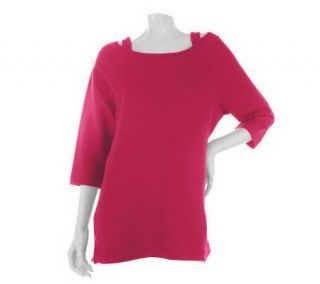 Sport Savvy French Terry Open Shoulder Tunic —
