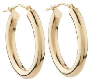 EternaGold Classic 1 Polished Oval Hoop Earring 14K Gold —