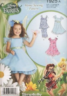 Pattern Costume Girl Sz 3 8 Disney Faries Tinkerbell Dress Pants Top