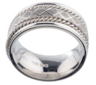 Sterling Diamond Cut Spinner Ring —