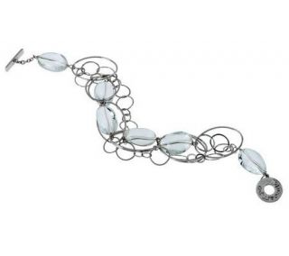 Ippocampo Sterling 8 Gemstone Link Toggle Bracelet —