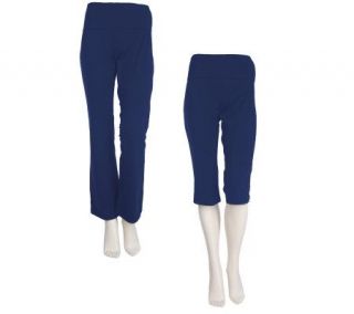 Sport Savvy Essentials Set of 2 Folded Waistband Yoga Pants — 
