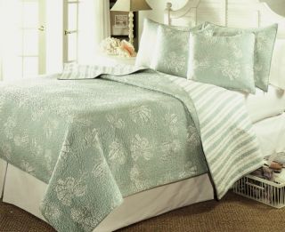   Quilt Set 3Pc Full Queen Coastal Collection Tropical Beach Cottage
