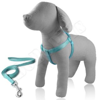 10 14 Girth Blue Doggie Nylon Comfort Dog Harness Collar s Small 4 ft
