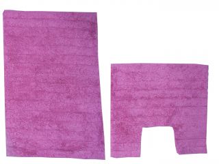 piece cotton bath mat pedestal bathroom rug set pink