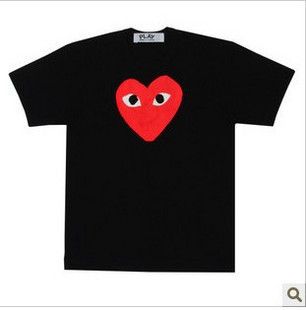 Comme Des Garcons CDG Play Red Heart T Shirt Black Sz s M L
