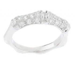 Esposito Diamonique Sterling Bamboo Style Band Ring —