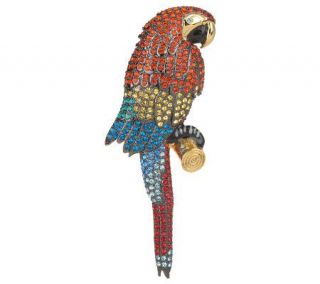 Joan Rivers Limited Edition Exotic Crystal Macaw Brooch —
