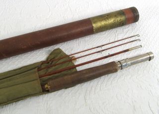Excellent Vintage Heddon Lyon Coulson Captain Bamboo Fly Rod 3 Piece 2