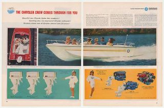 1967 Chrysler Hydro Vee Boats 17 Foot Courier 229 Outboards 2 Page Ad