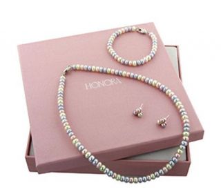 Honora Girls Candy Colored Box Cultured Freshwater Pearl Set