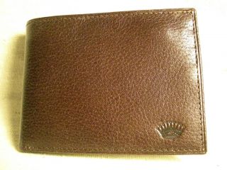 Countess Mara Mens Dark Brown Genuine Leather Bifold Wallet