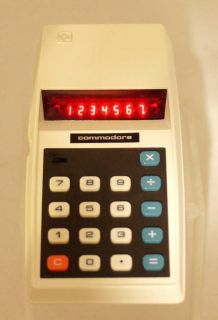 Cool Retro Commodore Model 774D Calculator Red Display Works Great