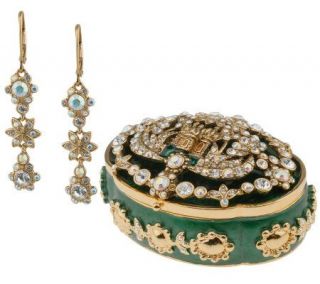 Joan Rivers Royal Dream Keepsake Box, Pin & Earrings —