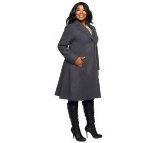 Jennifer Hudson Collection Snap Front Coat with Seam Detail — 