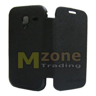 Black Battery Cover Flip Leather Case for Samsung Galaxy Ace 2 I8160