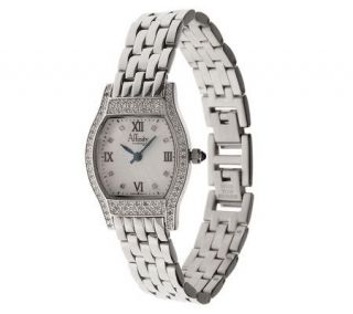 AffinityDiamond 4/10 ct tw Sterling and Stainless Steel Bracelet Watch 