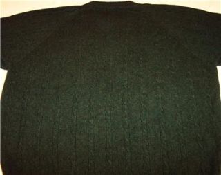 Courtenay Mens 100 Cashmere Cable Knit Sweater Dark Green Size L