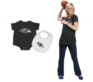 NFL Baltimore Ravens Womens Maternity Top & Infant Set —