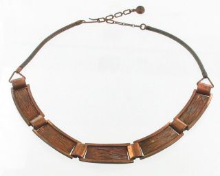 Vintage Rebajes Organic Copper Toned Link Necklace RARE