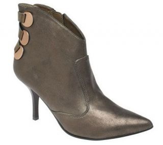 KathyVanZeeland Ankle Booties w/ Back Lace & Hardware Detail