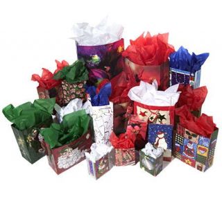75 Christmas Gift and Treat Bag Set w/Tags & Tissue Paper —