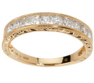 AffinityDiamond 1/2 ct tw Round Cut Engraved Band Ring, 14K Gold