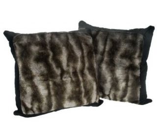 Dennis Basso Set of 2 18x18 Faux Fur Pillows —