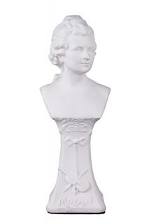 Music Composer Mozart Shungite White Bust Statue 19 Cm