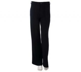 Dennis Basso Ponte Knit Boot Cut Pants with Tuck Detail —