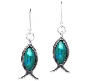 Or Paz Sterling Oval Chrysocolla Earrings —