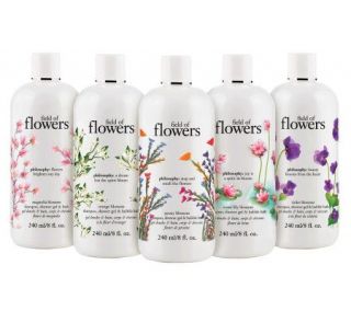 philosophy field of flower deluxe 5 piece discovery set 8 oz shower 