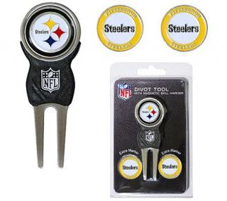 NFL Pittsburgh Steelers Divot Tool & Ball Markers Set —