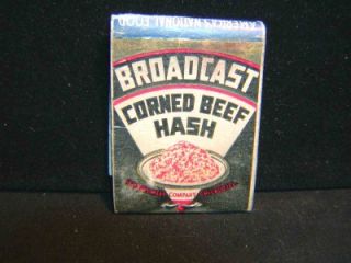 antique matchbook broadcast corned beef hash