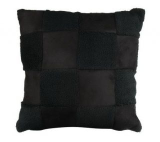 Liz Claiborne New York Checkered Faux Shearling Pillow —