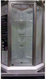  42" Aqua Glass Corner Shower Kit