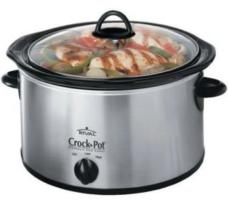 Crock Pot 4 Quart Round Manual Slow Cooker   Stainless Steel