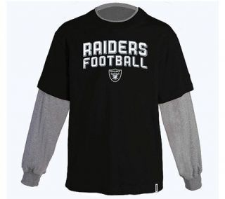 NFL Raiders Toddler Faux Layered Long Sleeve T Shirt —